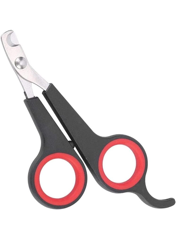 Rubik Pet Nail Clipper, Stainless Steel Nail Cutter Scissor for Cat Dog Birds Kittens Rabbits and Small Animals Grooming (Black/Red) - Image 1