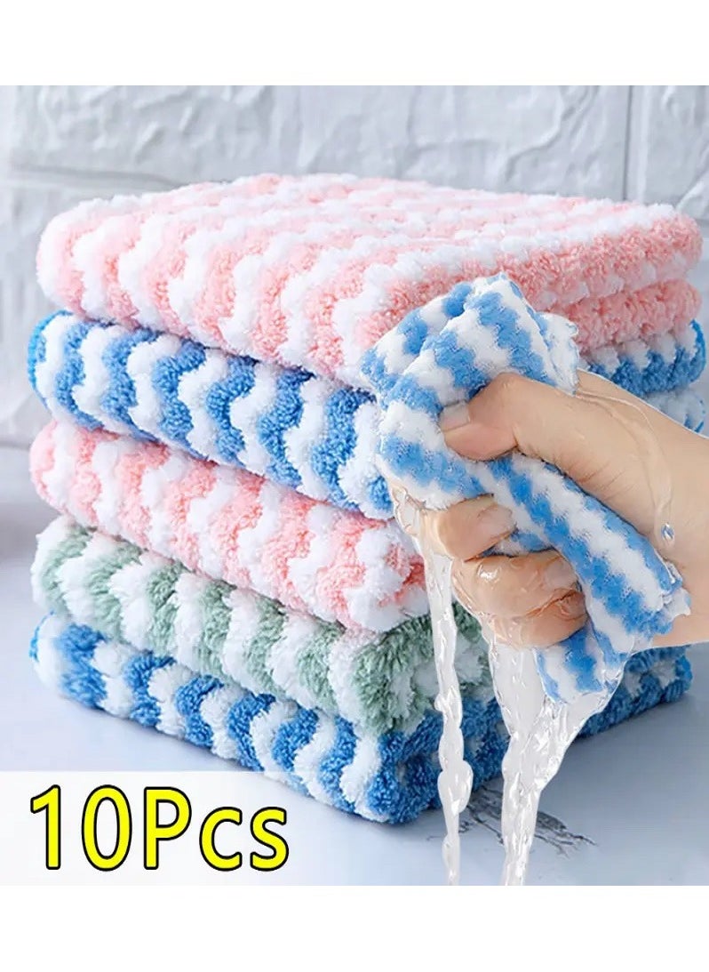 MASIA 10pcs Microfiber Highly Absorbent Dishes Towel Easy To Clean Nonstick  -  microfiber kitchen towels, dish cloths, cleaning towels, small kitchen towels, quick-dry kitchen towels, ultra-absorbent kitchen towels, non-stick kitchen towels, lint-free kitchen towels, kitchen towel set, kitchen accessories, kitchen cleaning.  - Image 1