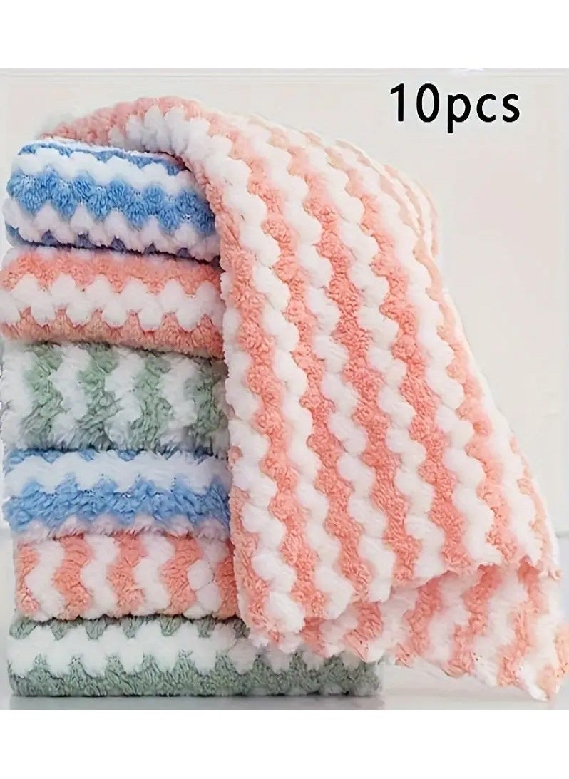 MASIA 10pcs Microfiber Highly Absorbent Dishes Towel Easy To Clean Nonstick  -  microfiber kitchen towels, dish cloths, cleaning towels, small kitchen towels, quick-dry kitchen towels, ultra-absorbent kitchen towels, non-stick kitchen towels, lint-free kitchen towels, kitchen towel set, kitchen accessories, kitchen cleaning.  - Image 2