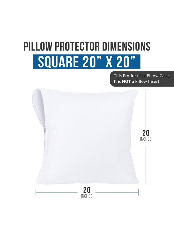 Utopia Bedding Waterproof Throw Pillow Protectors (No Pillow Inserts) with Zipper 20 x 20 Inches (2 Pack, White), Bed Bug Proof Outdoor Bed Couch Decorative Pillow Encasement Covers - Image 3