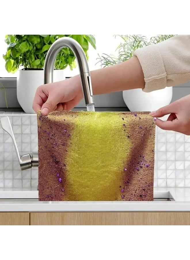 20 Multi-Purpose Household and Car Cleaning Reusable Microfiber Cloths - Yellow - Image 2