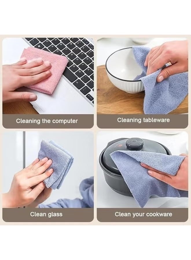 20 Multi-Purpose Household and Car Cleaning Reusable Microfiber Cloths - Yellow - Image 4