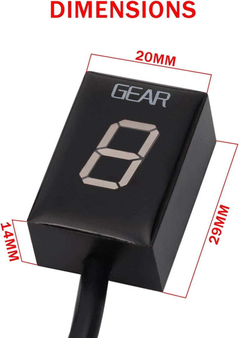 Wivplex Motorcycle Gear Display Indicator - Red Bracket - Image 2
