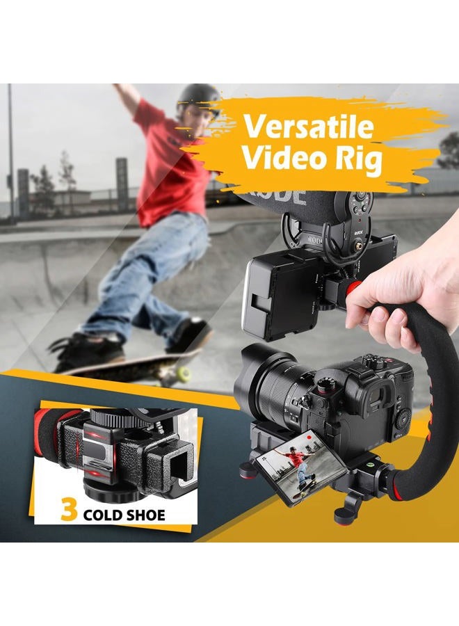 Zeadio Camera Smartphone Stabilizer, Handle Grip Handheld Video Rig, Compatibility with All Camera, Camcorder, Action Camera, DSLR and for All iPhone and Android Smartphones - Image 4