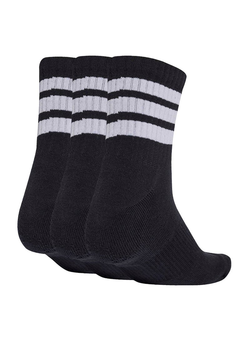 Adidas 3 Stripes Cushioned Sportswear Mid Cut Socks 3 Pair Pack - Image 2