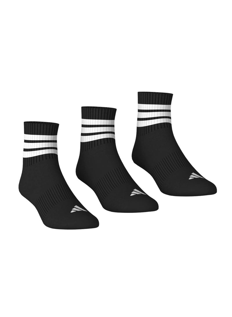 Adidas 3 Stripes Cushioned Sportswear Mid Cut Socks 3 Pair Pack - Image 5