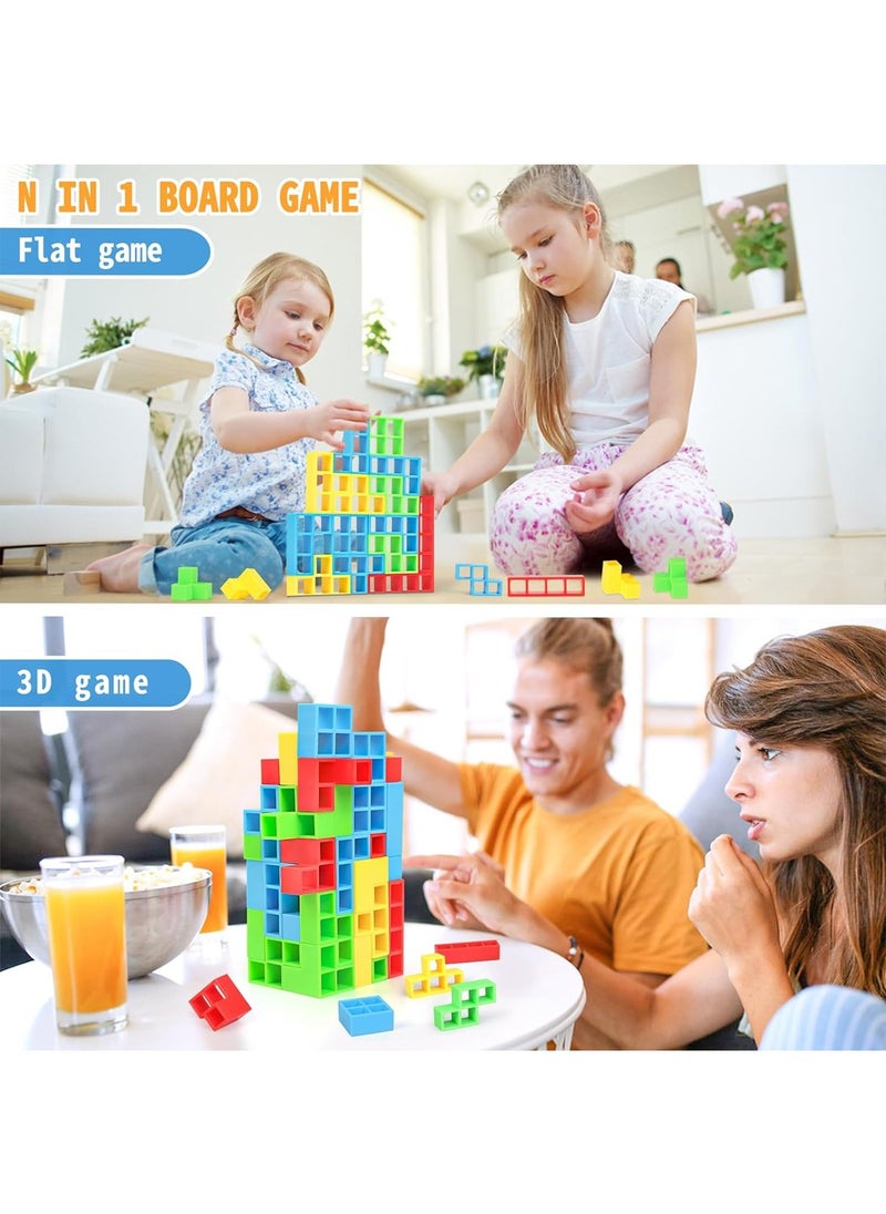 48 PCS Tetra Tower Game For Adult And Kids Stack Attack Board Games For Family Travel Party 2 Players Balance Stacking Toy  - Image 4