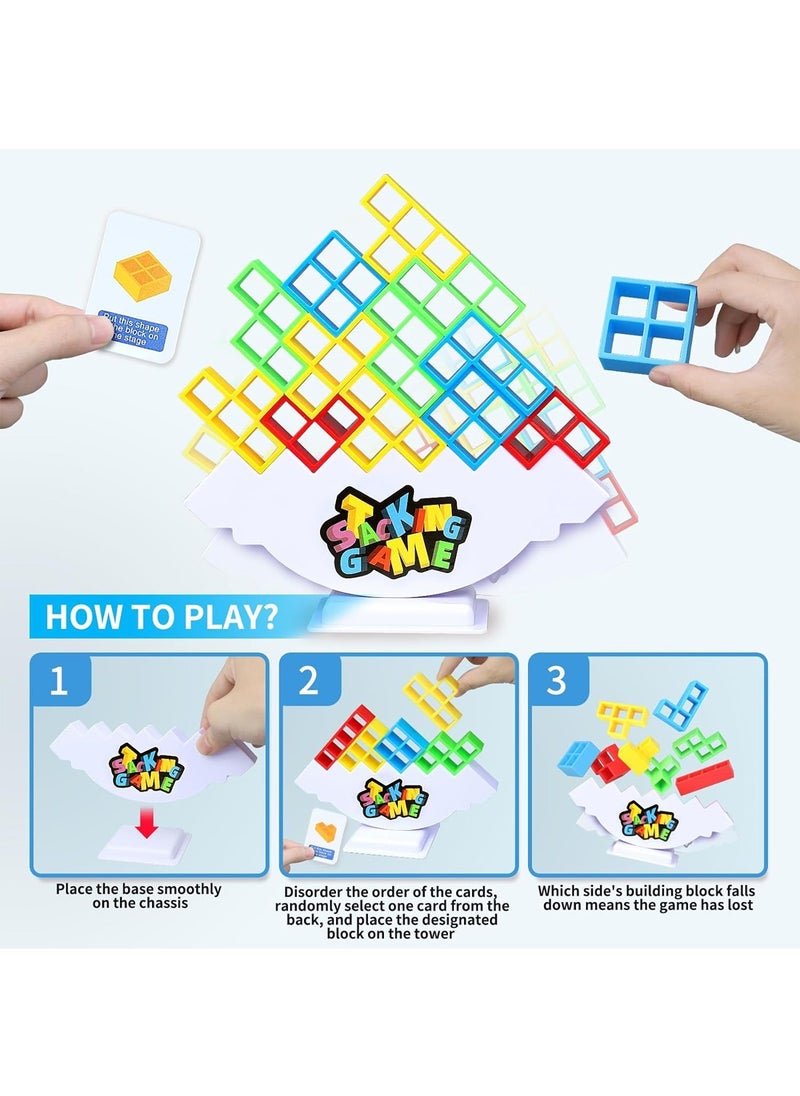 48 PCS Tetra Tower Game For Adult And Kids Stack Attack Board Games For Family Travel Party 2 Players Balance Stacking Toy  - Image 3