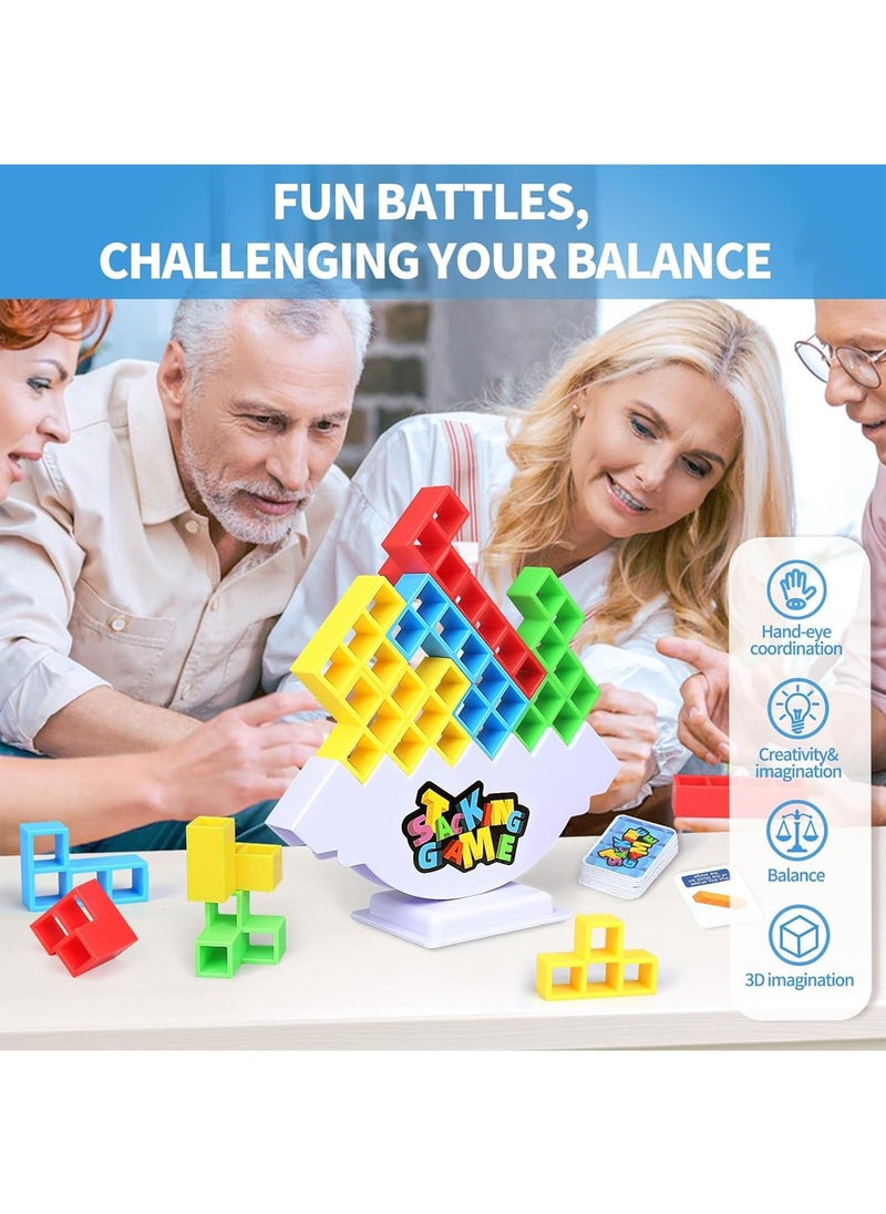 48 PCS Tetra Tower Game For Adult And Kids Stack Attack Board Games For Family Travel Party 2 Players Balance Stacking Toy  - Image 5