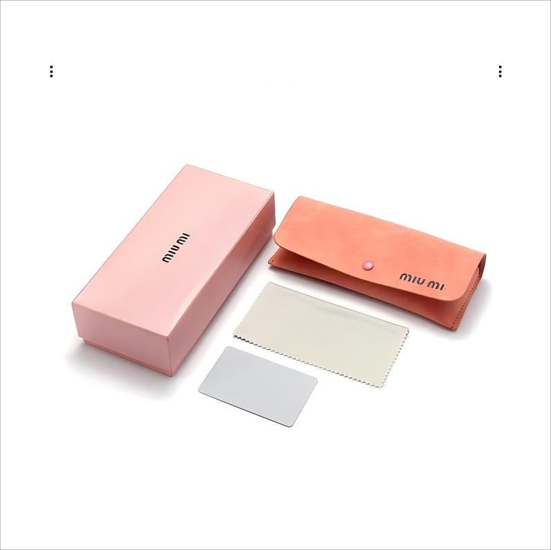 Miu Miu Miumiu Women Trendy Retro Sunglasses Cycling Sunglasses Square Frame Shades Black Lenses - Image 5