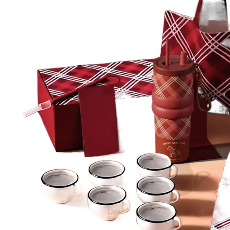 710 ml Stainless Steel Coffee Mug Straw Lid with Easy Carry Handle in with Ceramic Lining and Cup Holder Friendly - Image 4
