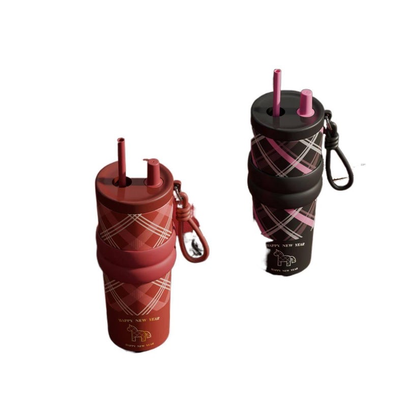 710 ml Stainless Steel Coffee Mug Straw Lid with Easy Carry Handle in with Ceramic Lining and Cup Holder Friendly - Image 5