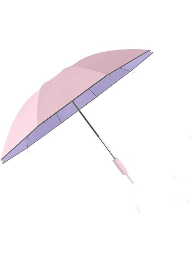 HZYH Sun Relief Design Handle Folding Inverted Reverse Umbrella, Outdoor Rain/Sun/99 UV Protection/UPF 50 Blocker Compact Windproof/Waterproof Auto Open/Close, Portable Golf Parasol Stylish and Colorful - Image 1
