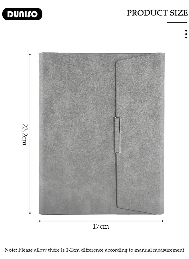 DUNISO - A5 Notebook, Portable Foldable Notepad, Transverse Line Diary Notebook for Women Men, PU Cover Design College Specific Notebook with Pen Slot Card Slot Side Pocket, Hardcover Business Notebook with Binder for Writing,Travel,Work & School - Image 1