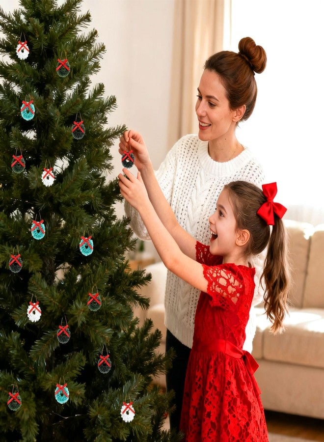 AUGSUN 36 Pcs Mini Christmas Wreaths, 1.26 Inch Artificial Tiny Wreath Christmas Tree Hanging Miniature Ornaments for Dollhouse Decor Xmas Holiday DIY Crafts - Image 3