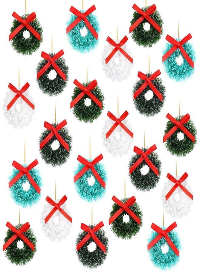 AUGSUN 36 Pcs Mini Christmas Wreaths, 1.26 Inch Artificial Tiny Wreath Christmas Tree Hanging Miniature Ornaments for Dollhouse Decor Xmas Holiday DIY Crafts - Image 1