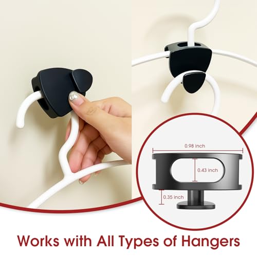 Latoxcaa Space Saving Standard Hanger Hooks 50Pcs, Upgrade Heavy Duty Space Saver Hangers Connector Hooks for Clothes, Premium Hanging Closet Organizer for Dorm, Ganchos para Colgar Ropa, Black - Image 4