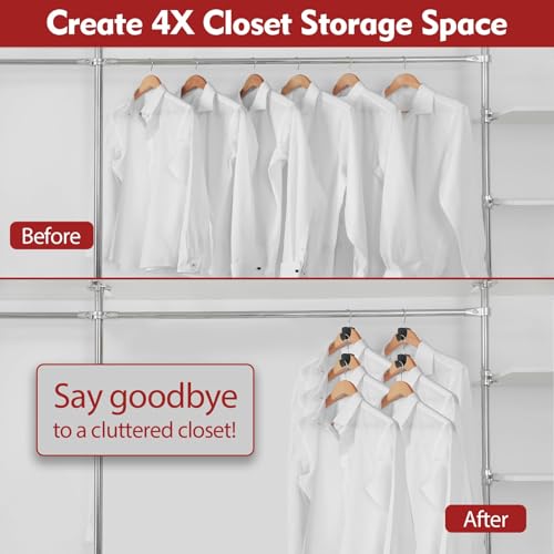 Latoxcaa Space Saving Standard Hanger Hooks 50Pcs, Upgrade Heavy Duty Space Saver Hangers Connector Hooks for Clothes, Premium Hanging Closet Organizer for Dorm, Ganchos para Colgar Ropa, Black - Image 2