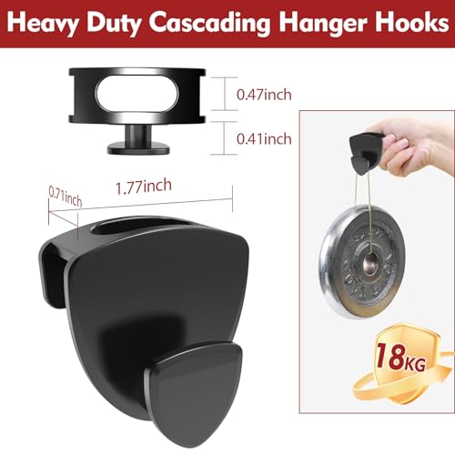 Latoxcaa Space Saving Standard Hanger Hooks 50Pcs, Upgrade Heavy Duty Space Saver Hangers Connector Hooks for Clothes, Premium Hanging Closet Organizer for Dorm, Ganchos para Colgar Ropa, Black - Image 3