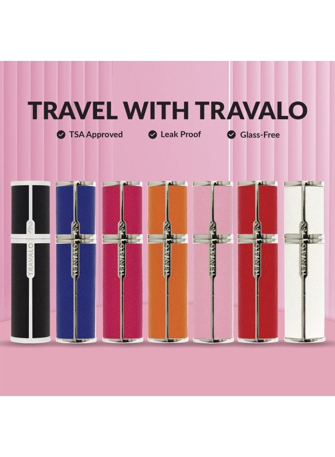 Travalo Milano Perfume Atomizer LeakProof and TSA Approved for Air Travel Reusable Airtight Easy Fill Mini Pump Sprayer Lightweight Vegan Leather with Polished Metal Outer Shell Hot Pink - Image 4