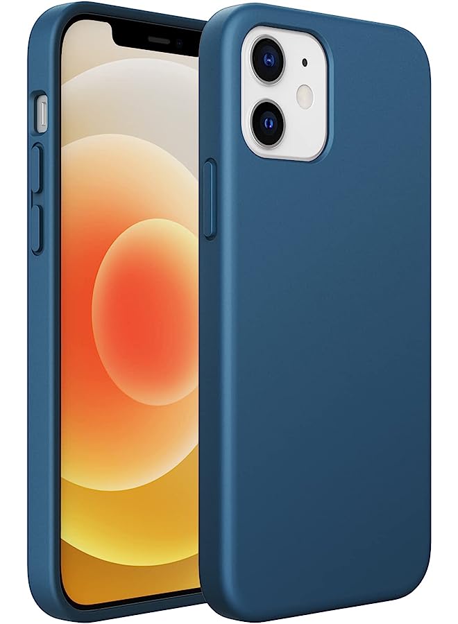 Jetech Silicone Case For Iphone 12/12 Pro 6.1-Inch, Silky-Soft Touch Full-Body Protective Case, Shockproof Cover With Microfiber Lining (Blue Cobalt) - Image 1
