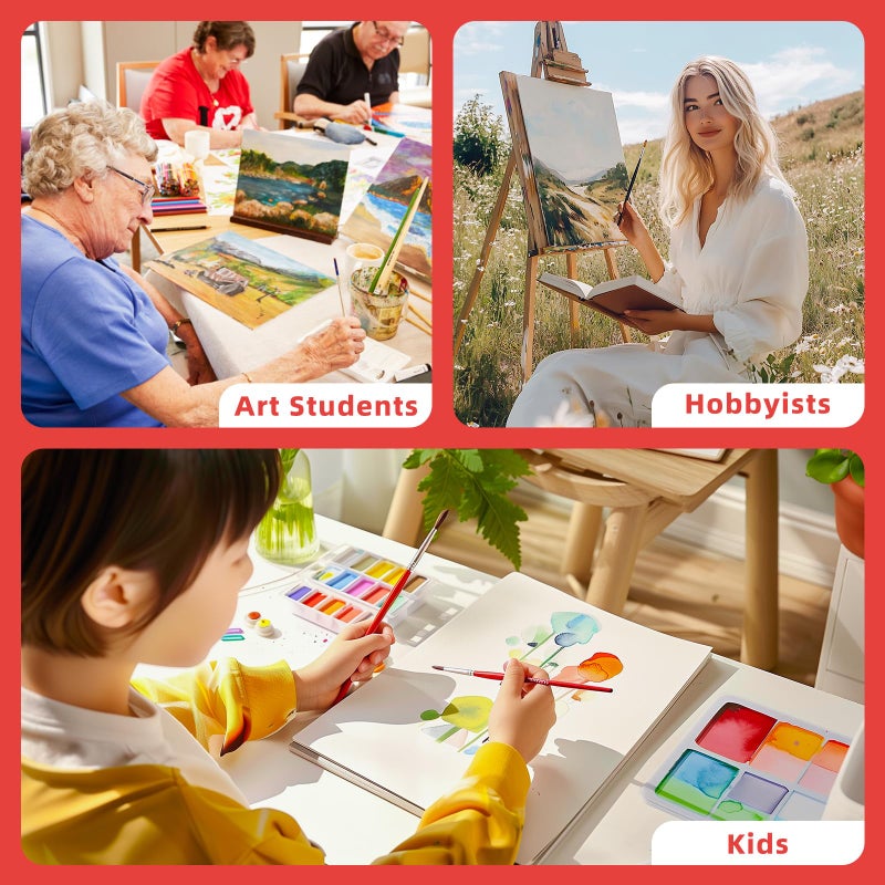 Simetufy 72 Pack 8 x 10 inch Canvas Boards for Painting Flat Canvas Panels Bulk Value Pack for Classes and Parties 100% Cotton for Acrylics Paint - Image 5