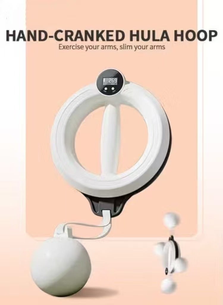 كابتن تيك Weighted Arm Hoop with Counter Smart, Hand-cranked Hula Hoop, Portable Exercise Equipment with 3 Display Modes, 360 Degree Arm Ring, Arm Exerciser Lightweight Arm Trainer for Arm Training - Image 2