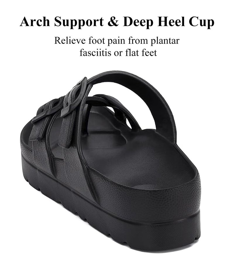 Haifago Women's Platform Sandals with Arch Support, Adjustable Toe Loop Strap Slides Beach Summer Essential Thong Sandals Comfortable Lightweight - Image 5