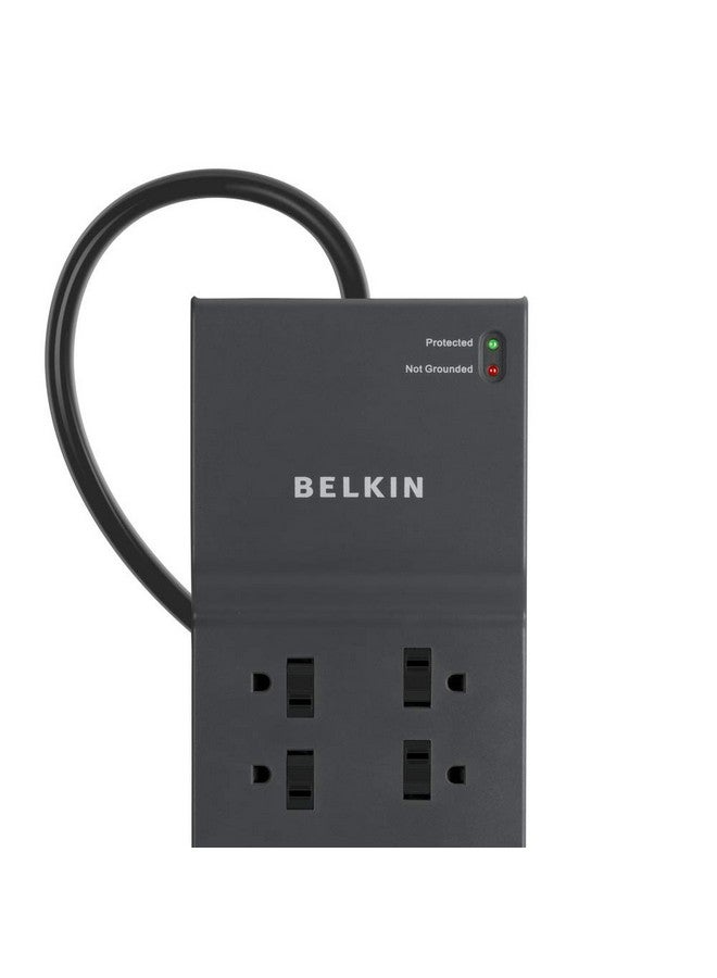 بيلكين شريط طاقة Belkin Surge Protector، 8 منافذ تيار متردد متعددة المقابس مع سلك تمديد عالي التحمل بطول 12 قدمًا، موسع منفذ معتمد من UL مع قابس مسطح للمنزل والمكتب وشحن الكمبيوتر - 3,550 جول من الحماية - Image 3