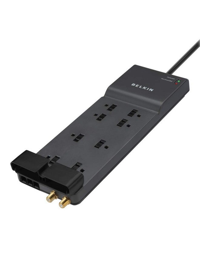 بيلكين شريط طاقة Belkin Surge Protector، 8 منافذ تيار متردد متعددة المقابس مع سلك تمديد عالي التحمل بطول 12 قدمًا، موسع منفذ معتمد من UL مع قابس مسطح للمنزل والمكتب وشحن الكمبيوتر - 3,550 جول من الحماية - Image 2