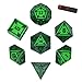 UDIXI Green Metal Dice Set DD 7Piece Heavy Metallic DND Dice Set with Gorgeous Gift Case for Role Playing Game and Tabletop Game - Image 2