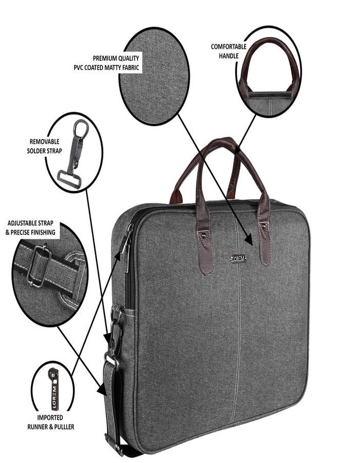 LOREM 10L Linen Messenger Bag For Men & Women - Grey Color BG73-UF - Image 4