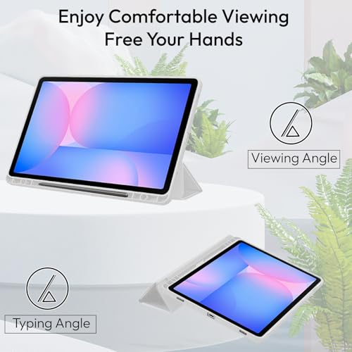 Robustrion Cover for Samsung Galaxy Tab S10 Lite 10.9" / S10 FE / S9 FE / S9 11" Case with [S Pen Holder],Hybrid Flip Cover for Samsung Tab S9/ S9 FE/ S10 FE / S10 Lite Tablet [Auto Sleep Wake] - Grey - Image 4