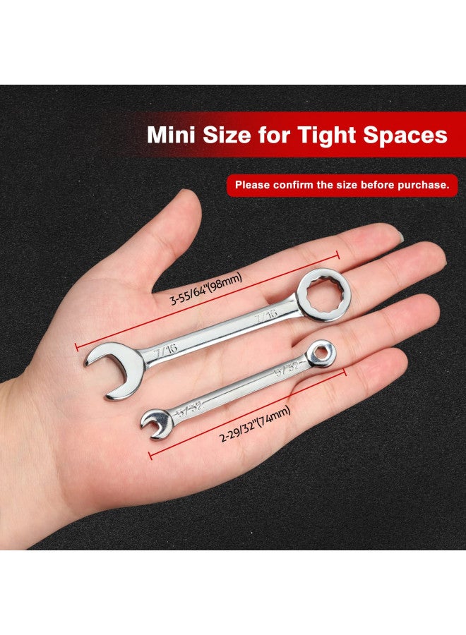 SPEEDWOX SPEEDWOX Mini SAE Ignition Wrench Set 10 Pcs 5/32"-7/16" Standard Small Wrench Set Combination Wrenches Open and Box End Set Mini Spanner Set with Portable Storage Pouches and A Ring - Image 4