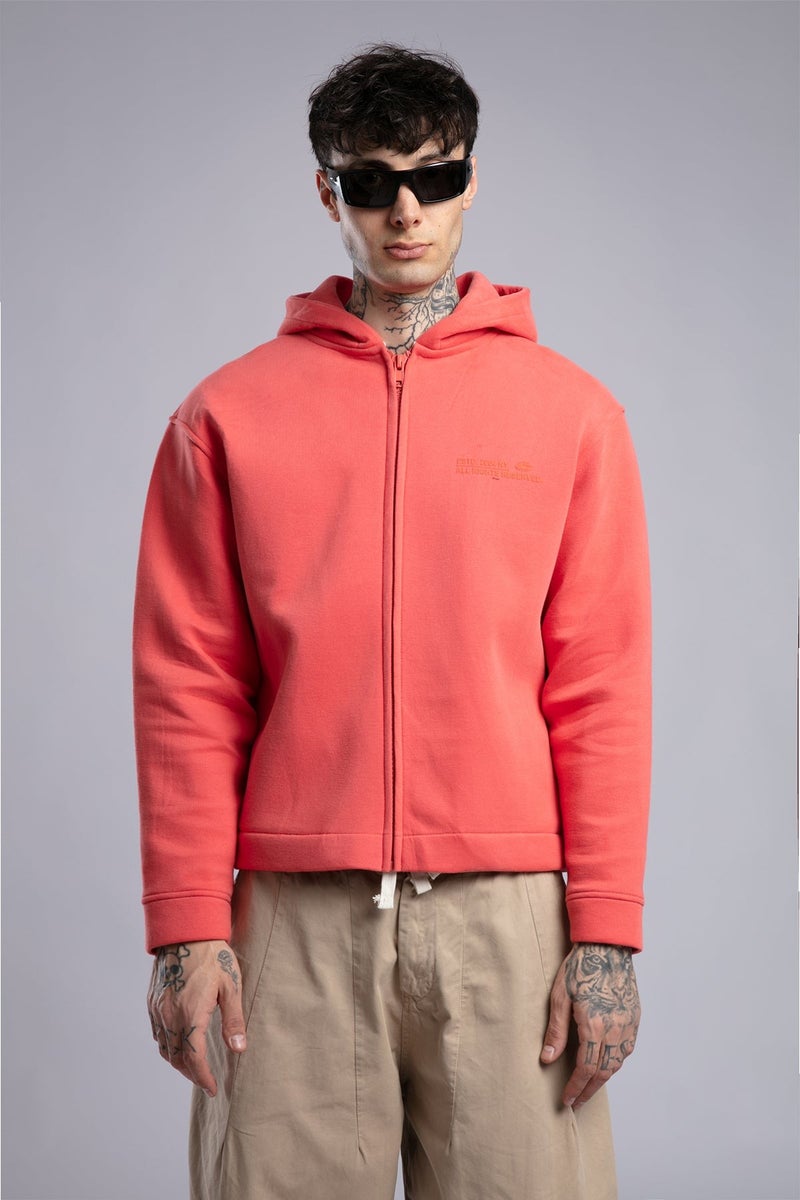 Catch Embossed Print Zip-Up Hooded Sweatshirt - Image 4