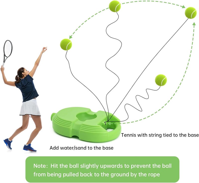 ZEVON Tennis Ball Self-Training Tool: Indoor Tennis & Cricket Solo Trainer Kit with String, Rebound Ball Tennis Set for Kids, Tennis Trainer Rebound Ball Practice Equipment, (No Racket Included) - Image 3