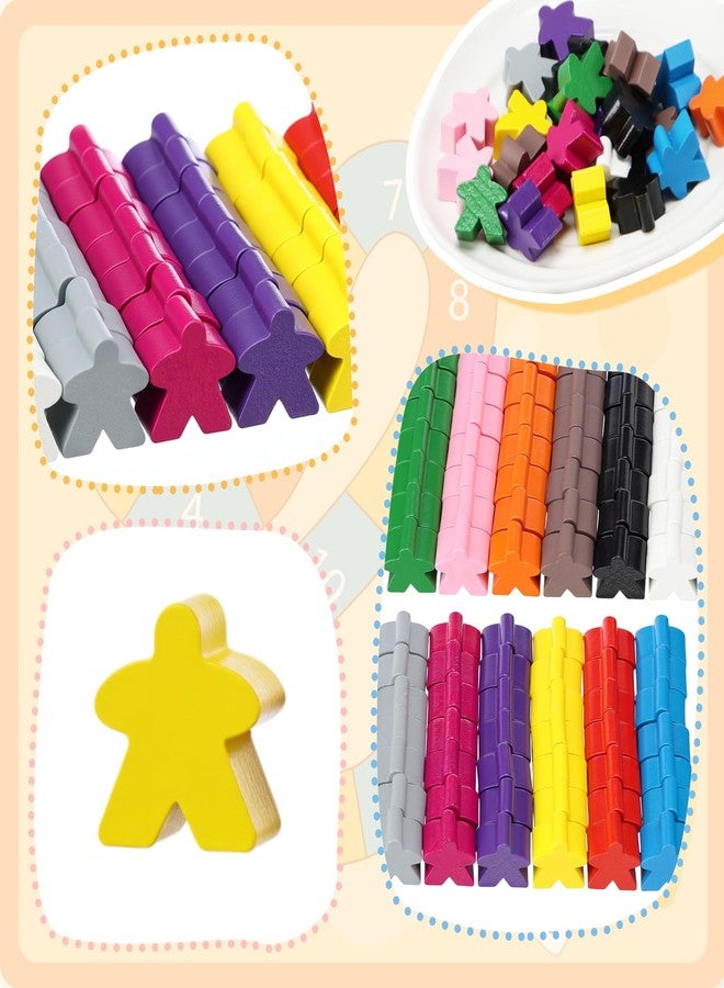 Arrowbash 120 Pcs Wooden Meeples Colorful Meeples Pieces Games Accessories Family Board Game Tokens, Player Pieces, Creative Projects - Image 4