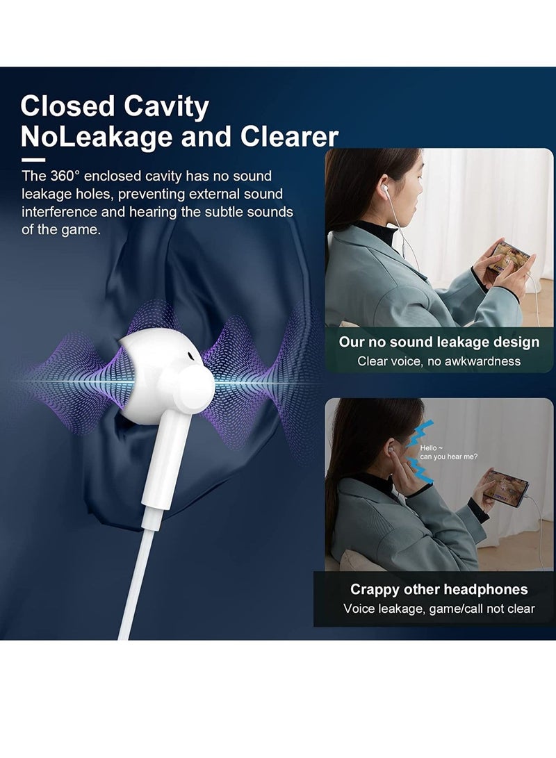 iPhone Headphones, [MFI Certified] Earphones Wired Stereo Sound Earbuds with Microphone and Volume Control, Compatible with iPhone 14/13/12/SE/11/XR/XS/X/7/7 - Image 4