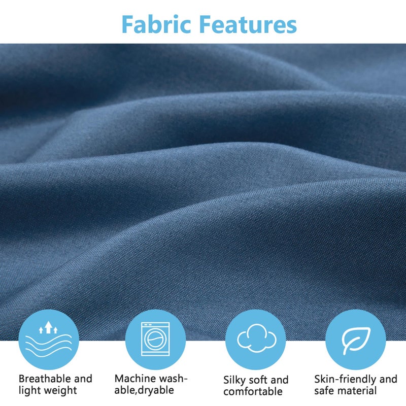 TILLYOU Baby Crib Sheets for Boys Girls, Super Soft Toddler Bed Sheets, 2 Pack Sheets for Standard Crib Mattress 28x52in, Navy and Stone Blue - Image 4