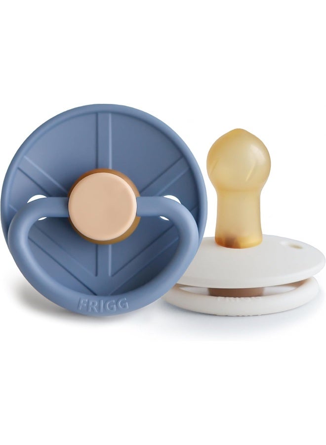 FRIGG لهاية FRIGG ليتل فايكنغ من اللاتكس للأطفال 0-6 أشهر 2-pack عرض المحيط/كريم - الحجم 1 - Image 1