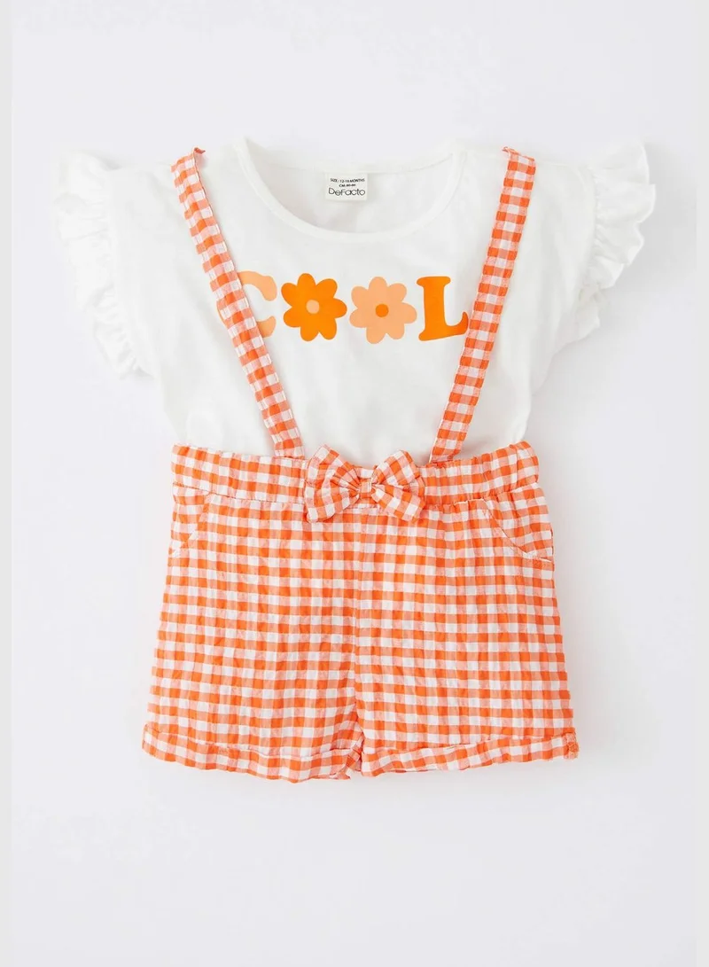 DeFacto 2 Pack BabyGirl Regular Fit Bike Neck Short Sleeve Knitted Set