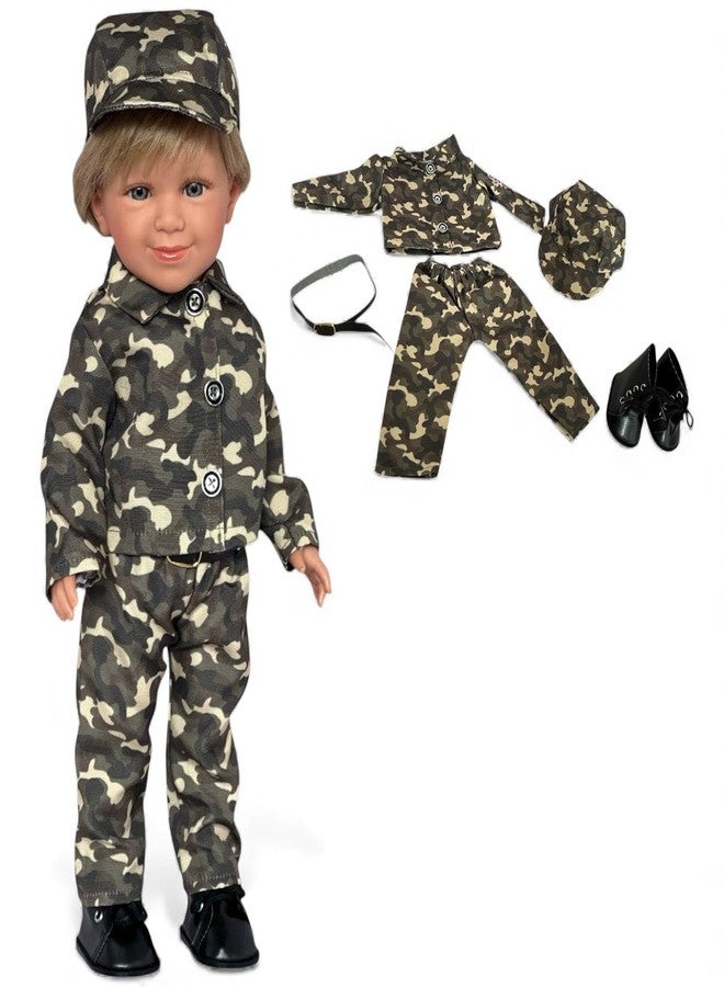 MBD Army Outfit Fits 18 Inch Kennedy and Friends Boy Dolls- 18 Inch Boy Doll Clothes- Complete with Boots and Underwear - Image 1