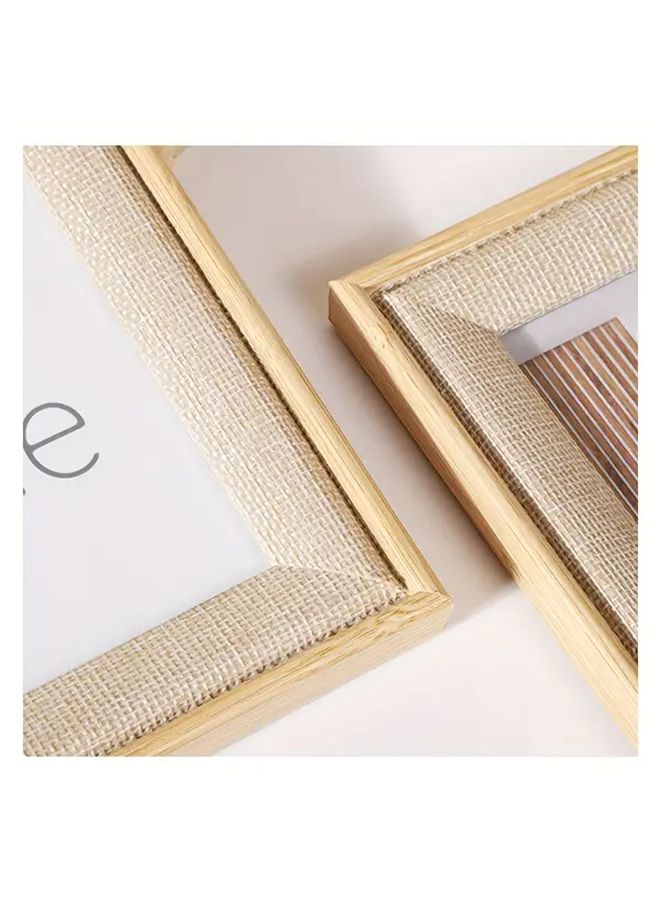 3 Size Wood Photo Frames 5 Inch Rustic Jute Christmas Wedding Tabletop Decor - Image 2