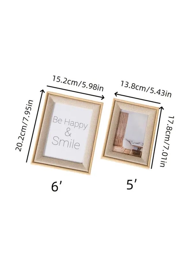 3 Size Wood Photo Frames 5 Inch Rustic Jute Christmas Wedding Tabletop Decor - Image 3