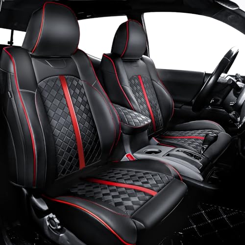 Carlimeki Tacoma Seat Covers Custom Fit for 2005 2006 2007 2008 2009 2010 2011 2012 2013 2014 2015 Crew Cab 2nd Gen Tacoma Base, PreRunner, TRD Pro - Center Console Armrest Covers - Fully Covered - Image 1