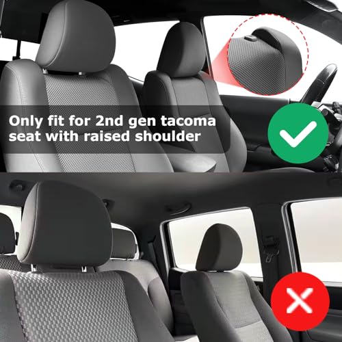Carlimeki Tacoma Seat Covers Custom Fit for 2005 2006 2007 2008 2009 2010 2011 2012 2013 2014 2015 Crew Cab 2nd Gen Tacoma Base, PreRunner, TRD Pro - Center Console Armrest Covers - Fully Covered - Image 2