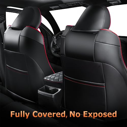 Carlimeki Tacoma Seat Covers Custom Fit for 2005 2006 2007 2008 2009 2010 2011 2012 2013 2014 2015 Crew Cab 2nd Gen Tacoma Base, PreRunner, TRD Pro - Center Console Armrest Covers - Fully Covered - Image 5