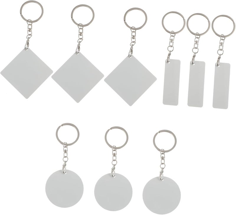 FOMIYES 9pcs Blank Keyring Metal Heat Transfer Keychains Diy Key Pendant Decor Keyring for Diy Keychains Bulk - Image 1