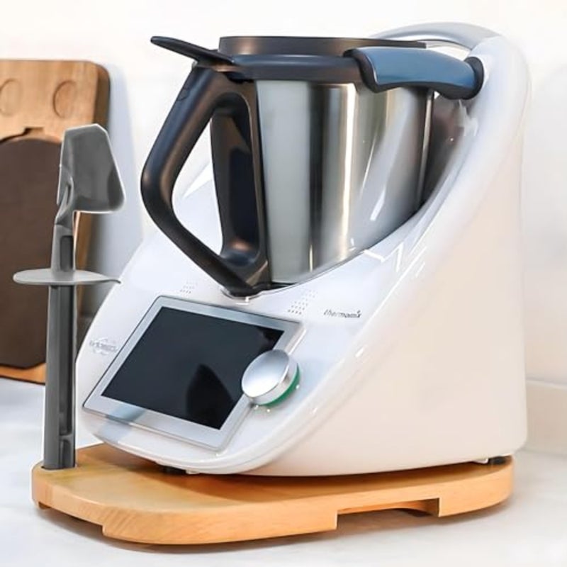 GNUEMP Sliding Board for Thermomix TM6 TM5, Wooden Sliding Board with Wheels, Beech - Image 2