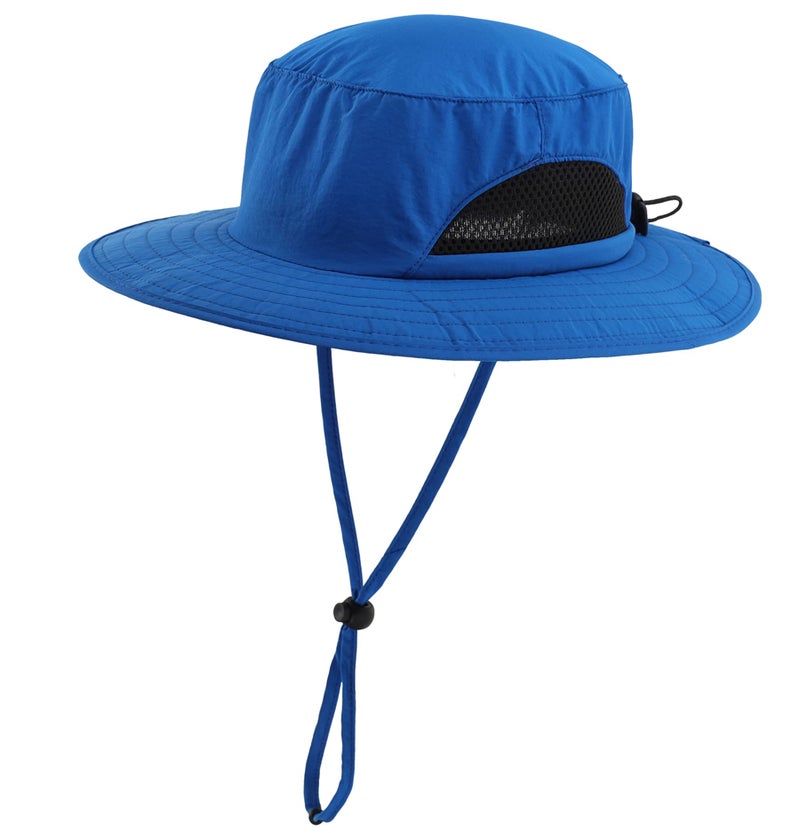 LLmoway Mesh Sun Hat Toddler Kids Wide Brim Adjustable Boys Girls Summer Hiking Beach Hats Blue - Image 1